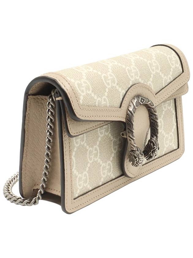 Beige GG Supreme Canvas Dionysus Super Mini Chain Crossbody Bag - GUCCI - BALAAN 3