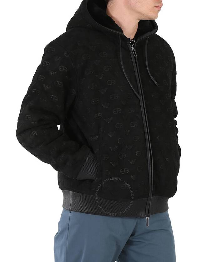 Emporio Armani Men's Black Logo-Embroidered Blouson Jacket, Brand Size 52 (US Size 42) - EMPORIO ARMANI - BALAAN 3