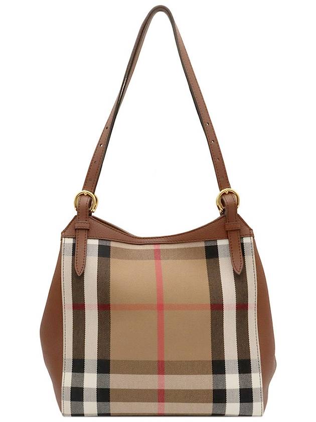 House Check Brown Leather Canterbury Small Tote Shoulder Bag 8036084 - BURBERRY - BALAAN 3