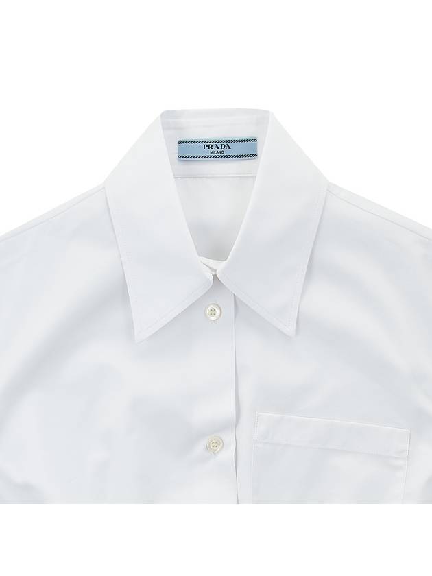 Poplin Crop Shirt White - PRADA - BALAAN.