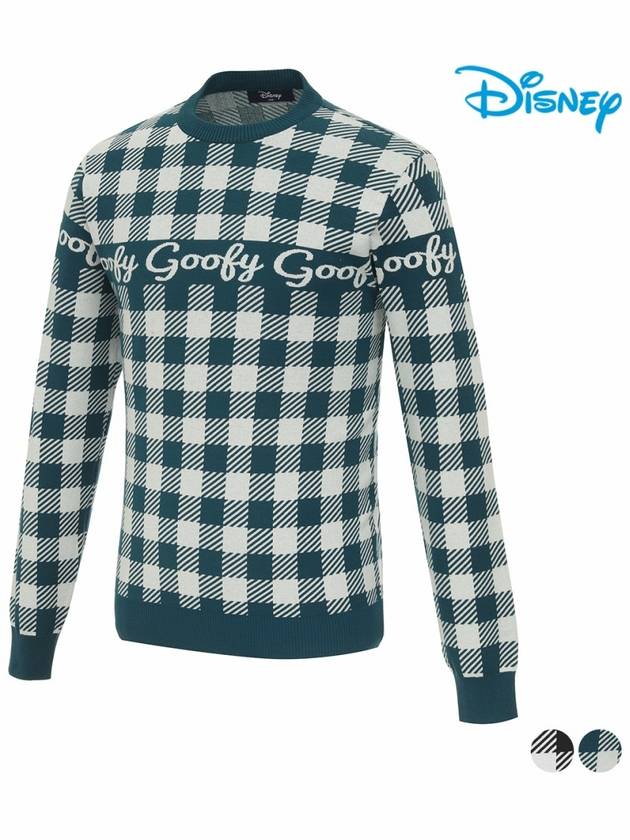 Men s color combination check knit sweater DN3MKT003 - DISNEY GOLF - BALAAN 1