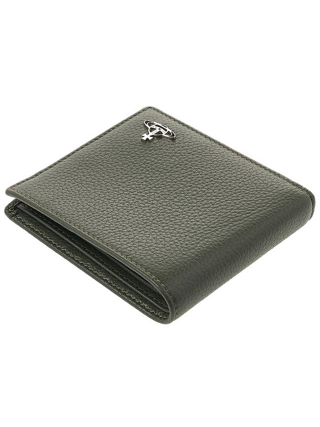 Men's Grain Leather Half Wallet Khaki - VIVIENNE WESTWOOD - BALAAN 5