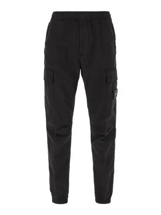 Banding Waist Tapered Cargo Straight Pants Black - STONE ISLAND - BALAAN 2