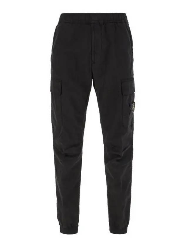 Banding Waist Tapered Cargo Straight Pants Black - STONE ISLAND - BALAAN 3