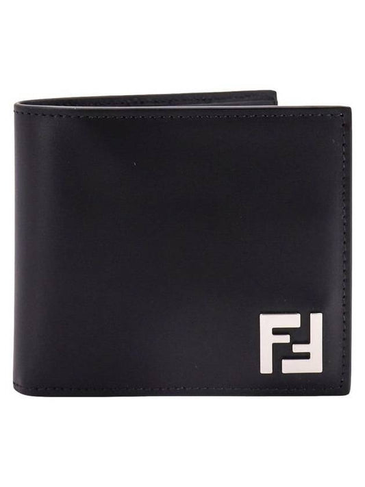 FF Square Leather Bi-Fold Half Wallet Black - FENDI - BALAAN 1