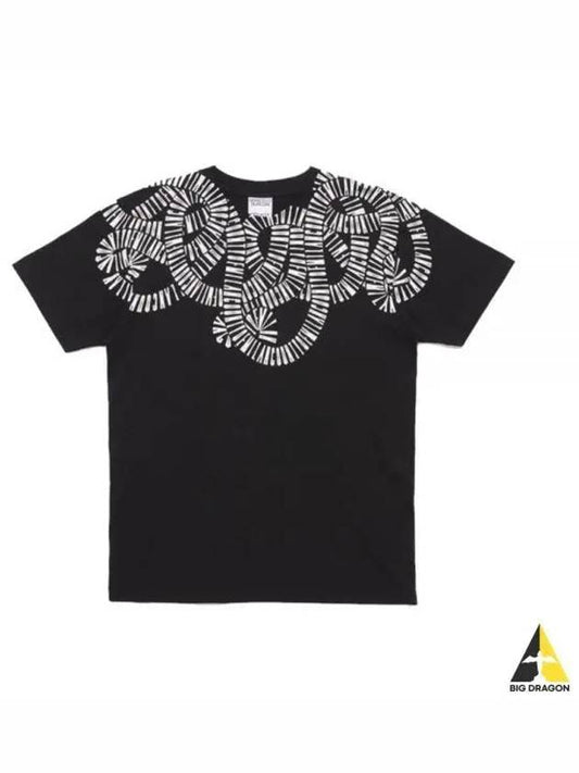 Snake Logo Print Regular Cotton Short Sleeve T-Shirt Black - MARCELO BURLON - BALAAN 2