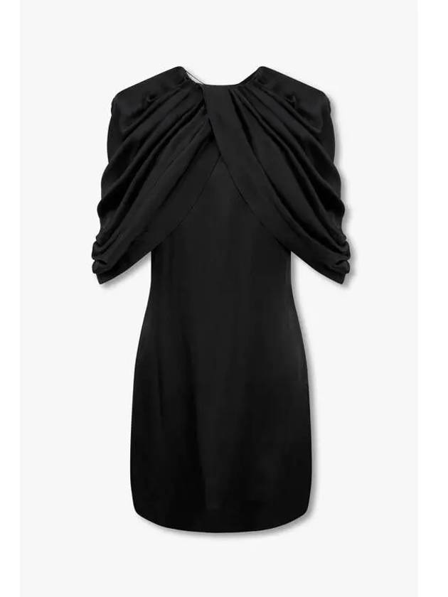 STELLA McCARTNEY DRAPED SATIN MINI DRESS BLACK - STELLA MCCARTNEY - BALAAN 1