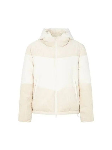 Men s Corduroy Patch Duck Down Padded Jacket Cream 270520 - EMPORIO ARMANI - BALAAN 1