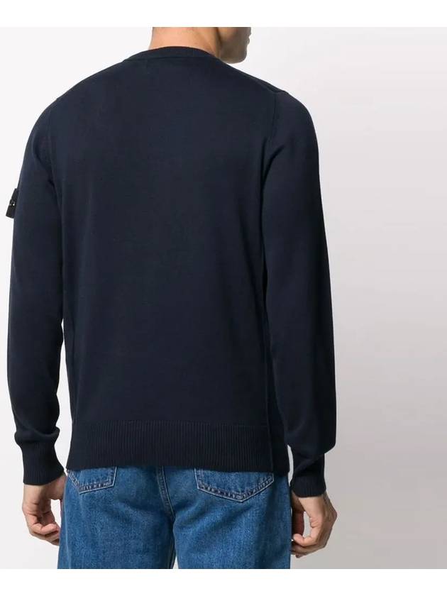 Men's Logo Wappen Knit Top Navy - STONE ISLAND - BALAAN 5