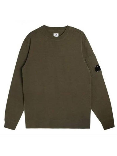 Men's Lens Wool Regular Fit Knit Top Khaki - CP COMPANY - BALAAN 1