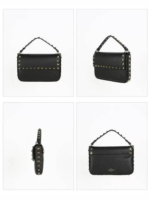 Rockstud Grain Cross Bag Black - VALENTINO - BALAAN 3