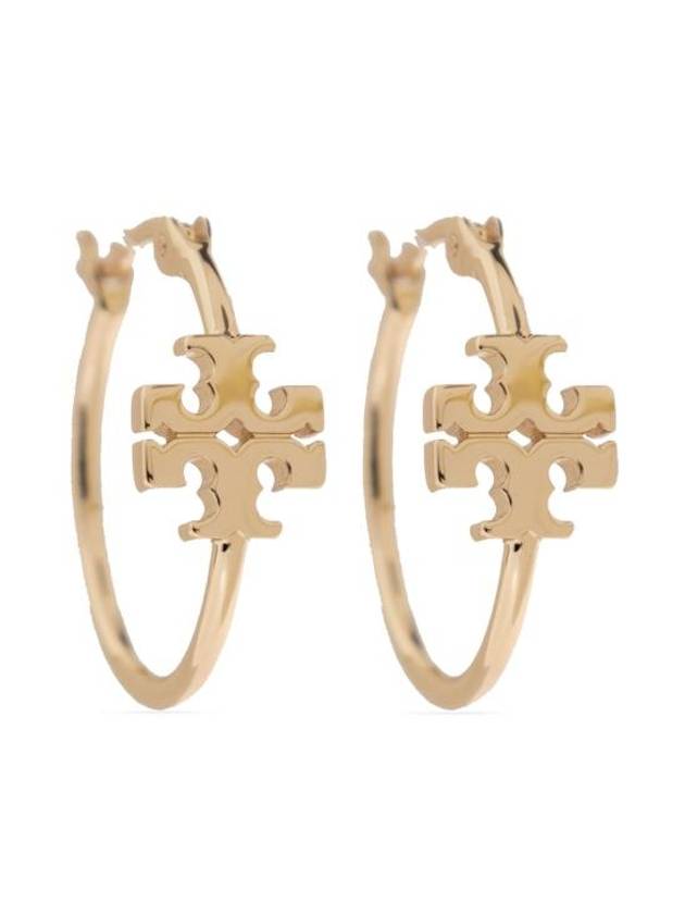 Logo Sculpted Hoop Earrings Gold - TORY BURCH - BALAAN 2