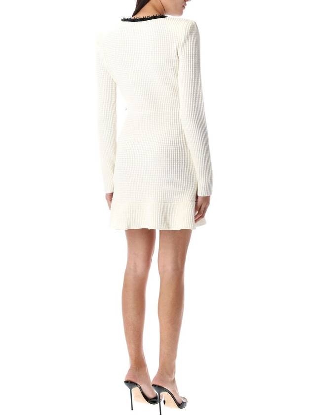 KNIT MINI DRESS WHITE - SELF PORTRAIT - BALAAN 2