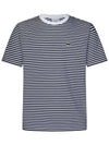 Cotton Striped Short Sleeve T-Shirt Navy - LACOSTE - BALAAN 1