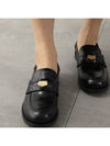 Brushed Leather Penny Loafers Black - MIU MIU - BALAAN 7