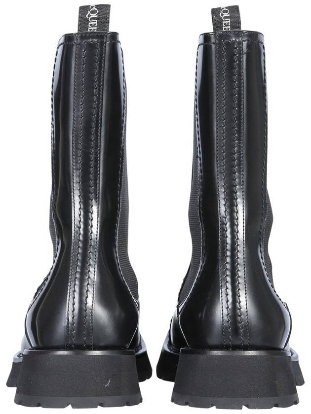 Men's Studded Toe Leather Chelsea Boots Black - ALEXANDER MCQUEEN - BALAAN 4