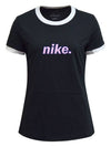 Women's Ringer Short Sleeve T-Shirt Black - NIKE - BALAAN 1