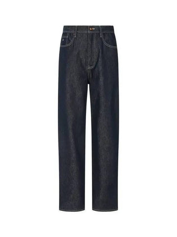 Men s Stitched Loose Fit Denim Pants Dark Indigo 270121 - ARMANI EXCHANGE - BALAAN 1