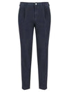 Heavy Cotton Straight Pants Navy - INCOTEX - BALAAN 1