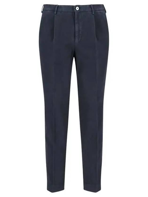 Heavy Cotton Straight Pants Navy - INCOTEX - BALAAN 1