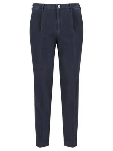 Heavy Cotton Straight Pants Navy - INCOTEX - BALAAN 1