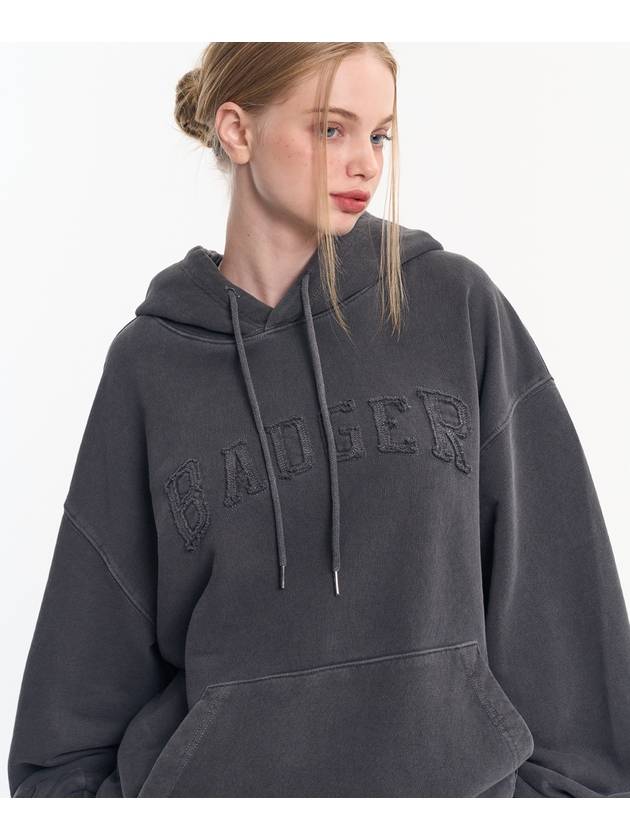 Pigment Damage Logo Hoodie Charcoal - MOO - BALAAN 2