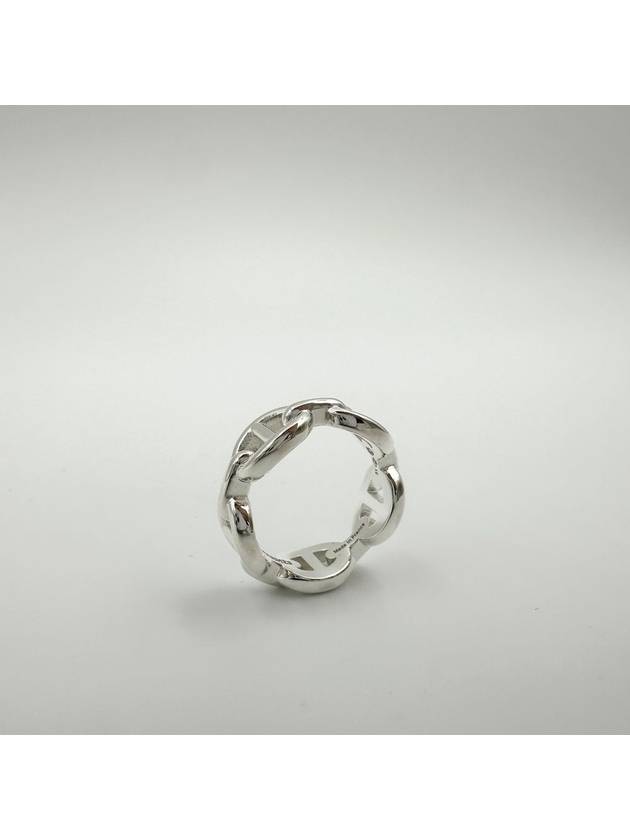 Small Chaine D'Ancre Enchainee Ring Silver - HERMES - BALAAN 5