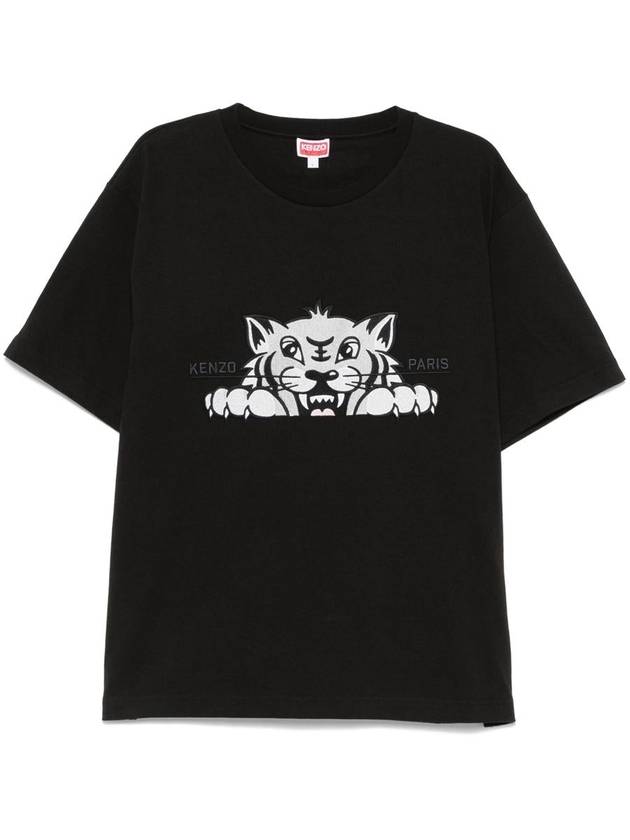 Kenzo Gots  Happy Tiger Embroidered Oversize Tshirt Clothing - KENZO - BALAAN 1