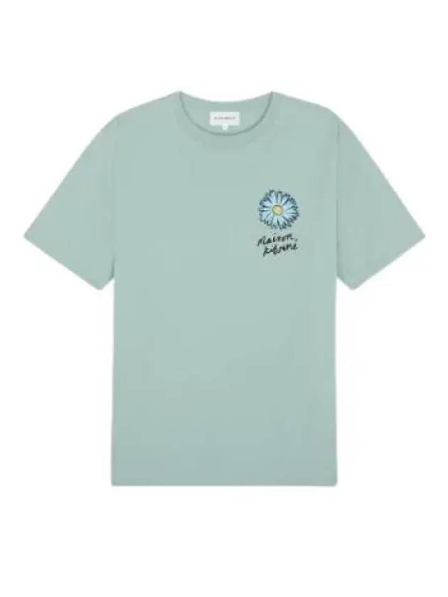 Floating Flower Comfort Short Sleeve T-Shirt Seafoam Blue - MAISON KITSUNE - BALAAN 2