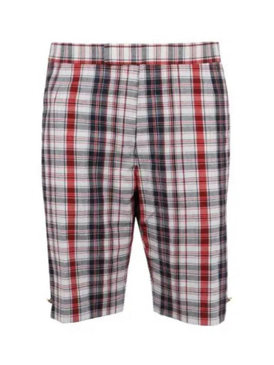 Multicolor Striped Plaid Classic Backstrap Shorts - THOM BROWNE - BALAAN.