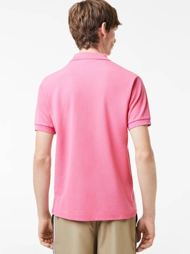 Men's Logo Classic Fit Cotton Short Sleeve Polo Shirt Pink - LACOSTE - BALAAN.