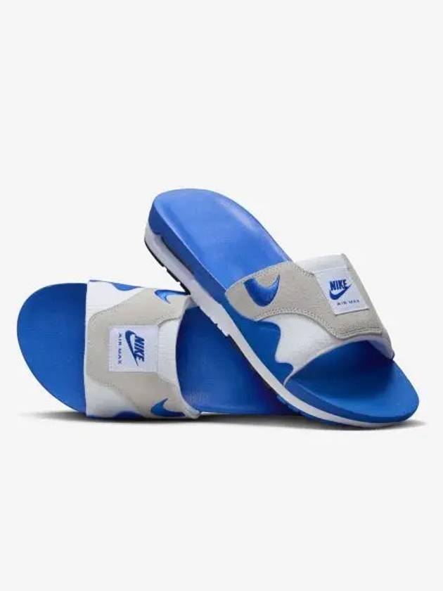 Air Max 1 Slide Slippers White Royal Blue - NIKE - BALAAN 2