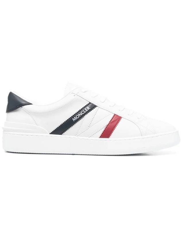 Men's Monaco M Leather Low Top Sneakers White - MONCLER - BALAAN 1