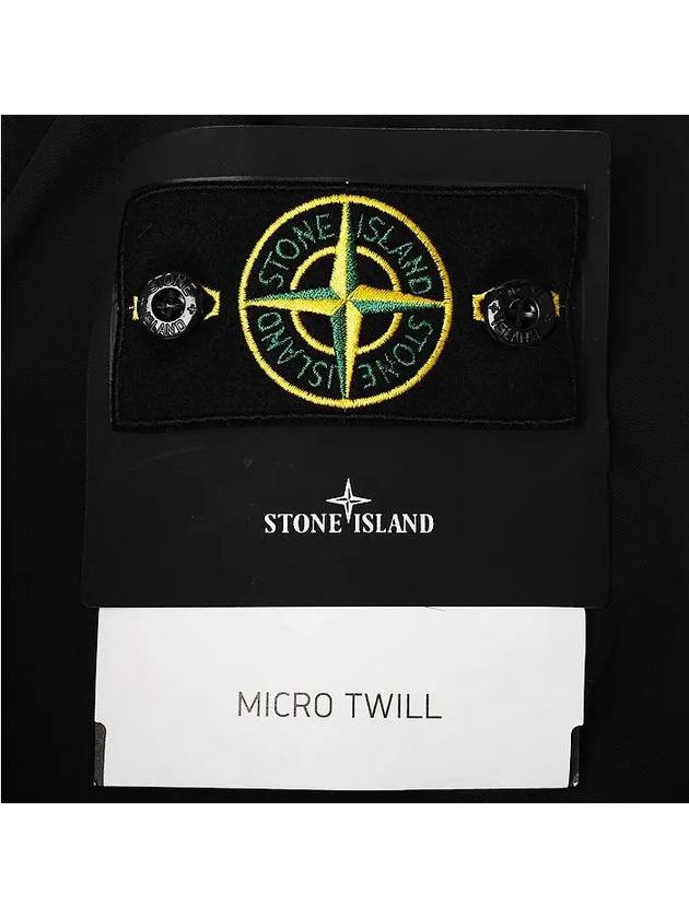 Logo Patch Hooded Jacket Black - STONE ISLAND - BALAAN 5