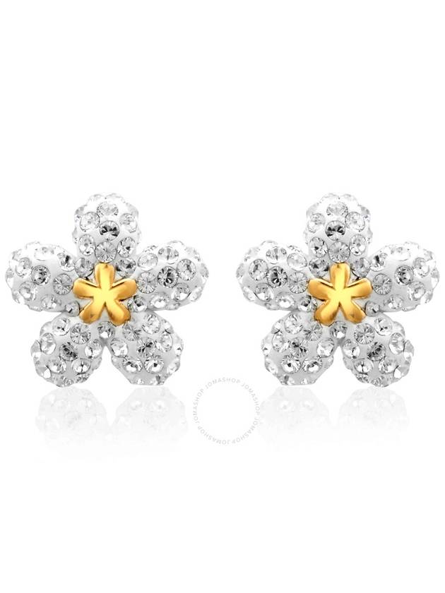 Woman's Flower Earrings Silver - SWAROVSKI - BALAAN 2