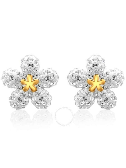 Woman's Flower Earrings Silver - SWAROVSKI - BALAAN 2