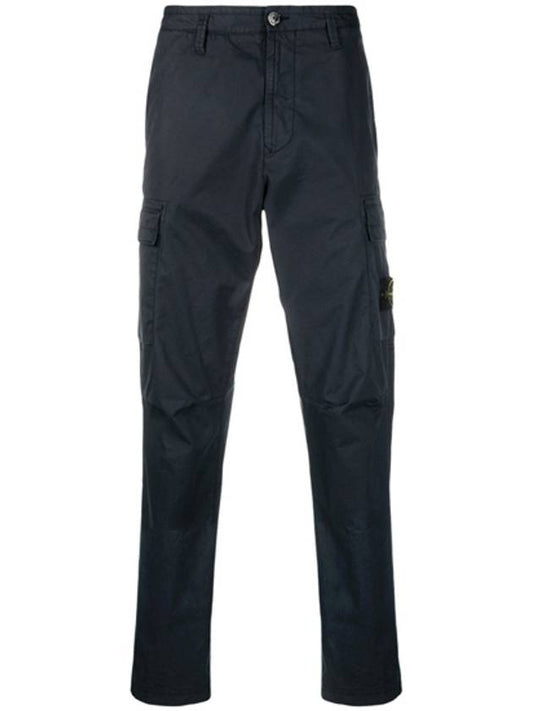 Men's Waffen Patch Supima Cargo Straight Pants Navy - STONE ISLAND - BALAAN.