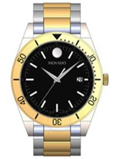 Movado Sport Quartz Black Dial Two-tone Men's Watch 607991 - MOVADO - BALAAN 1