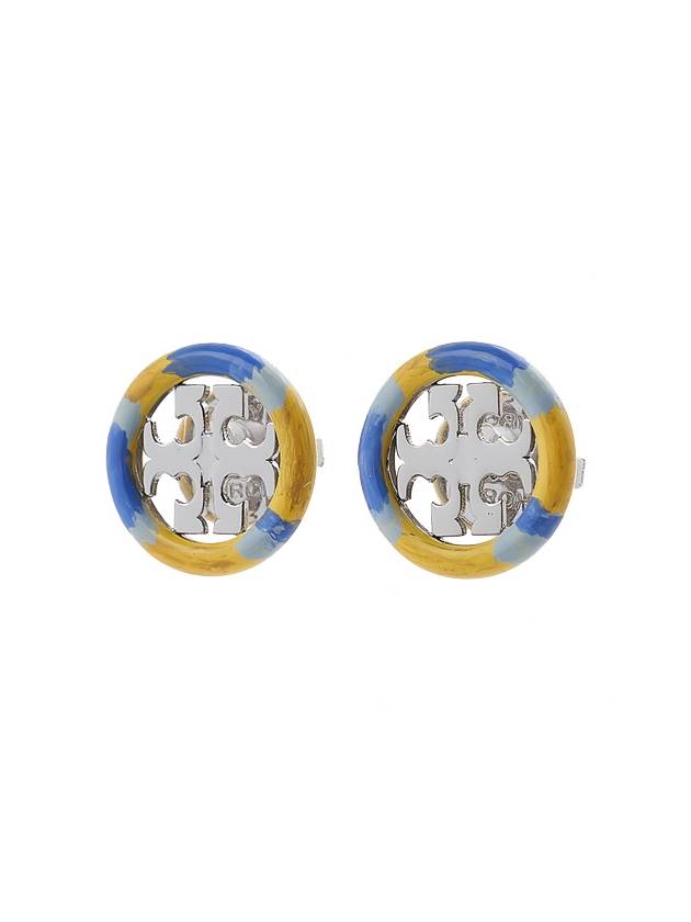 Miller Painted Stud Earrings Blue - TORY BURCH - BALAAN 3