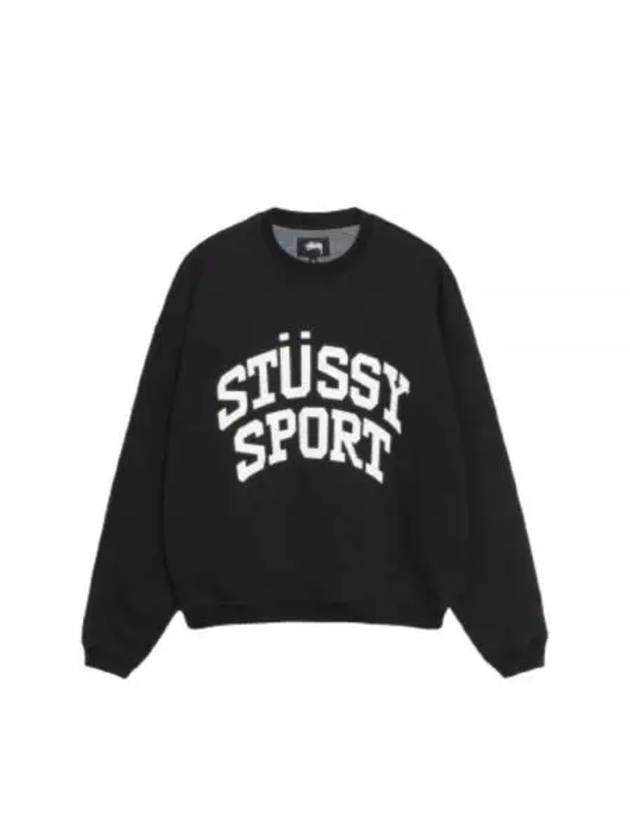 118537 WASH ED BLACK Big Crackle Sports Crew - STUSSY - BALAAN 1