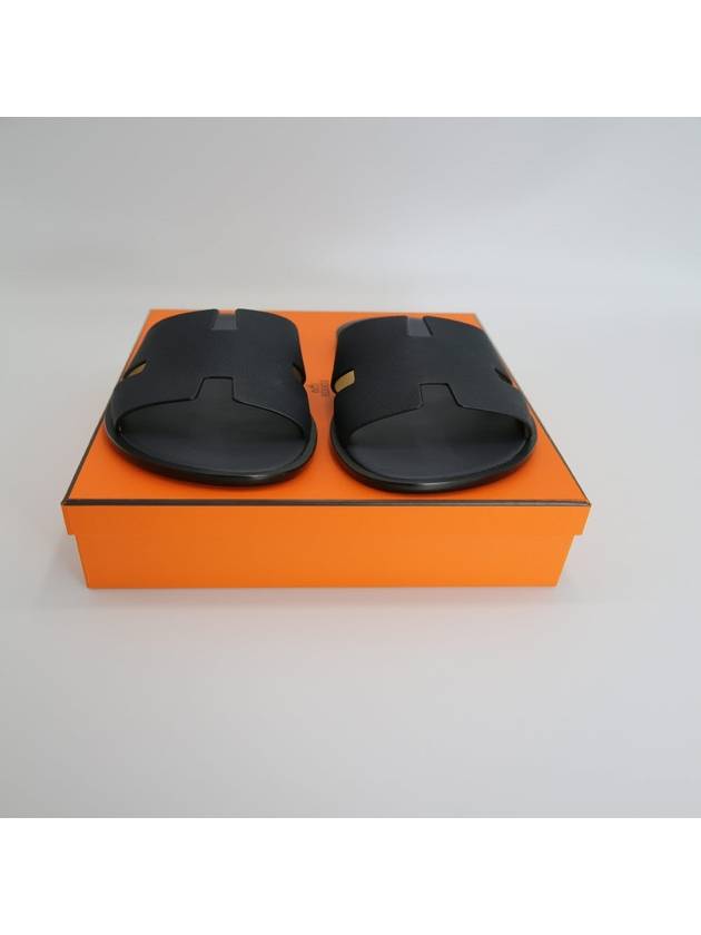 Izmir Leather Slippers Marine Brown - HERMES - BALAAN 5