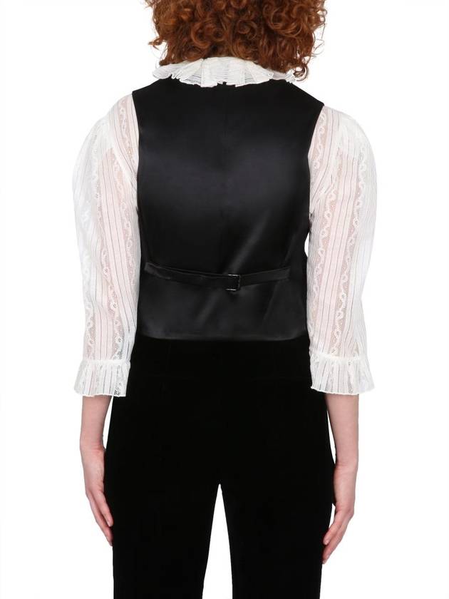 Women's Wool Tuxedo Vest Black - SAINT LAURENT - BALAAN 5