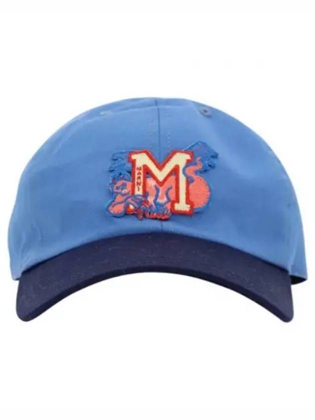 M Patch Two-Tone Cotton Ball Cap Blue - MARNI - BALAAN 2