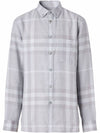 Check Long Sleeve Shirt Grey - BURBERRY - BALAAN.