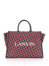 Logo Print Tote Bag Navy Red - LANVIN - BALAAN 1