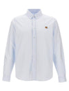 Fox Head Embroidery Long Sleeve Shirt Blue - MAISON KITSUNE - BALAAN 1