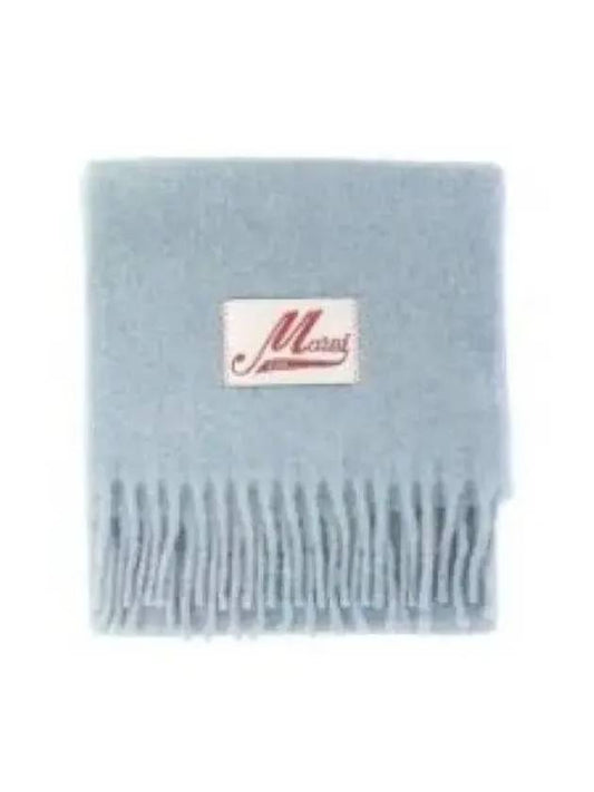 Logo Patch Knit Alpaca Muffler Blue - MARNI - BALAAN 2