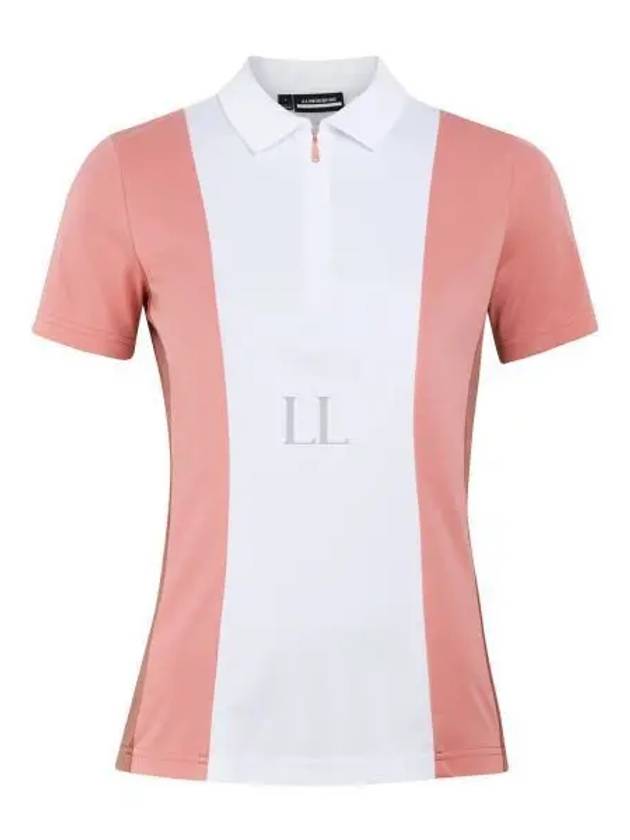 Women's Evelina Golf Polo Shirt Strawberry Ice - J.LINDEBERG - BALAAN 2