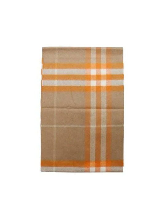 Classic Check Cashmere Scarf Camel Orange - BURBERRY - BALAAN.