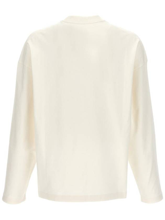 Logo Print Cotton Long Sleeve T-Shirt White - JIL SANDER - BALAAN 3